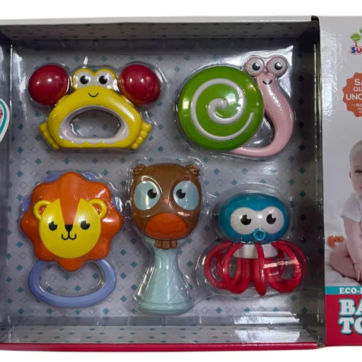 GENERICO - Set Kit De Mordedores Y Sonajeros X 5 Unidades Estimulación