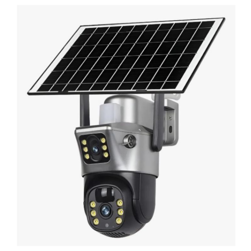 GENERICO - Camara Tipo Domo Solar Wifi Doble Lente Tp-15 Exteriores