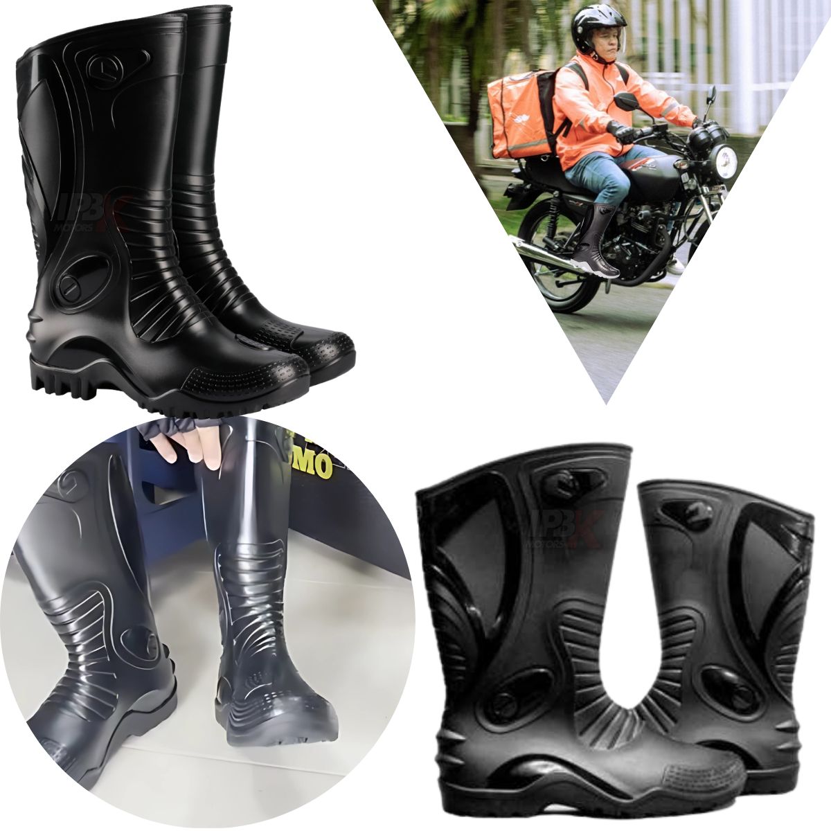 GENERICO - Botas impermeables caucho dakar indumentaria motos