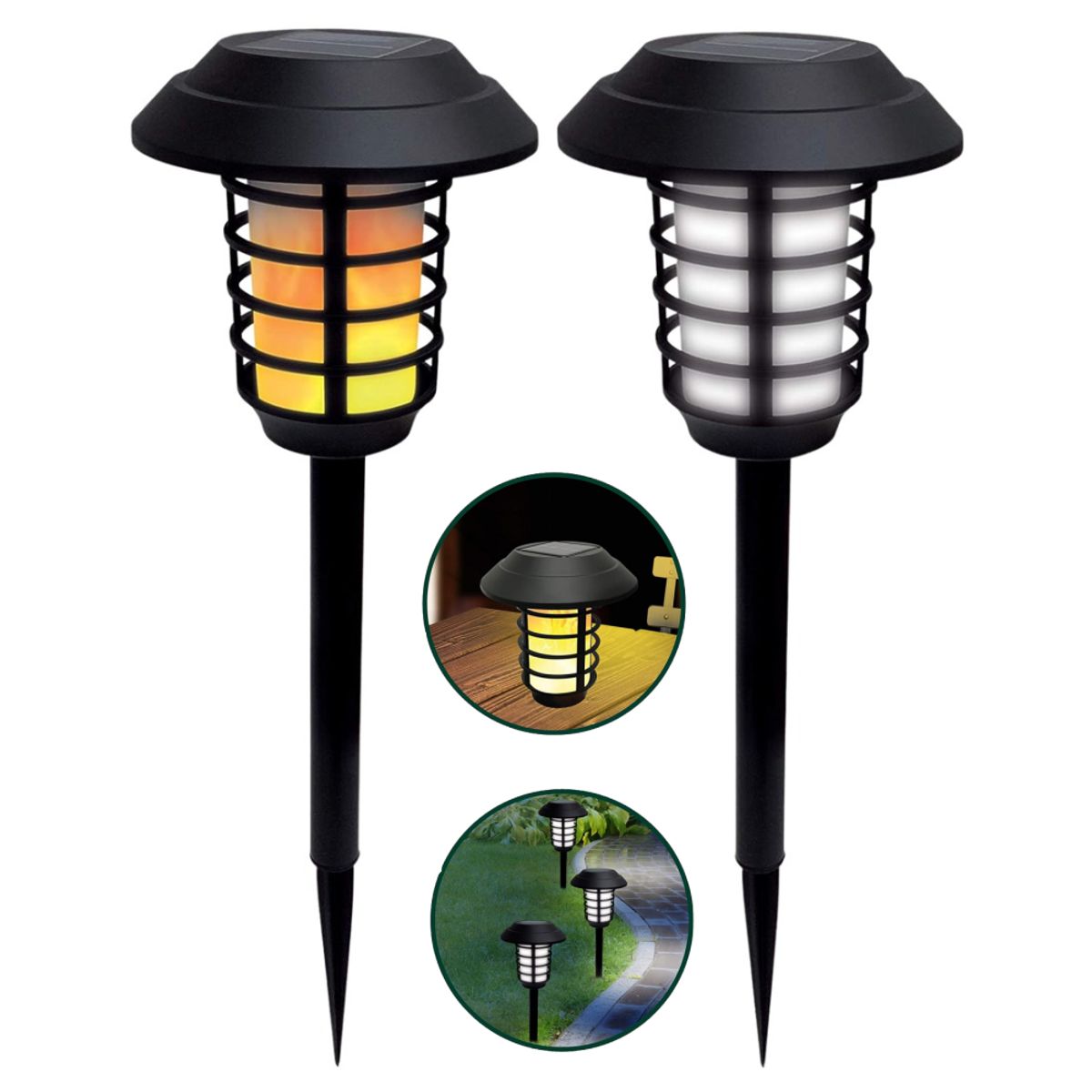 COLME TECHNOLOGY HOME - Luces Solares De Jardin Lamparas 2 En 1 Antorcha Solar 2und