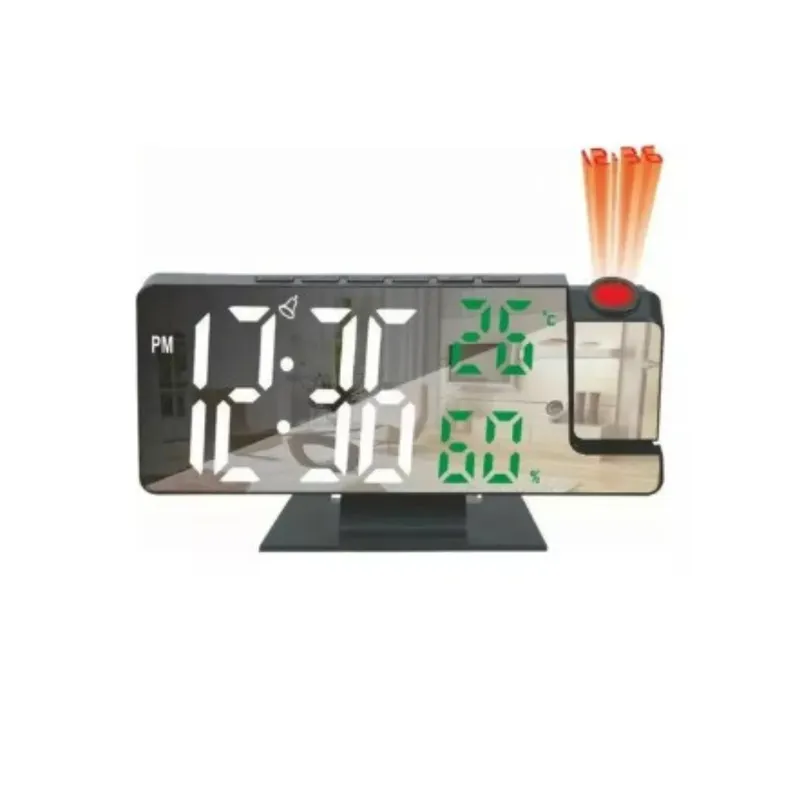 GENERICO - Reloj Digital Con Despertador y Alarma Lcd Proyector Hora Espejo