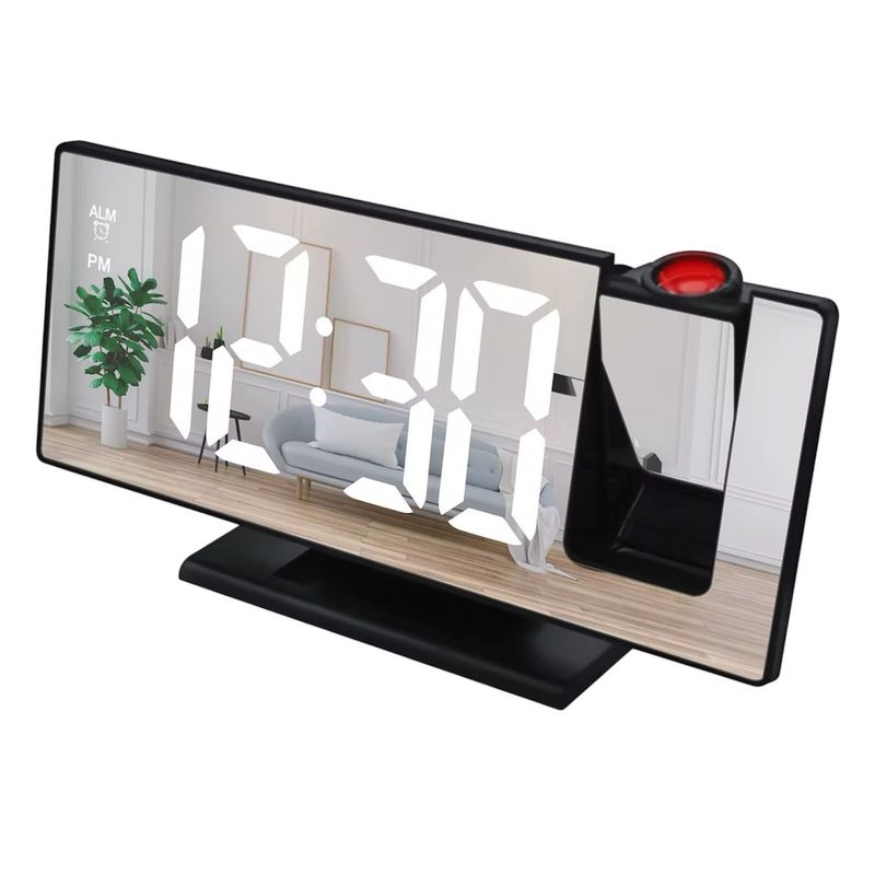 GENERICO - Reloj Despertador De Mesa Con Espejo Led Gaoslio Ds