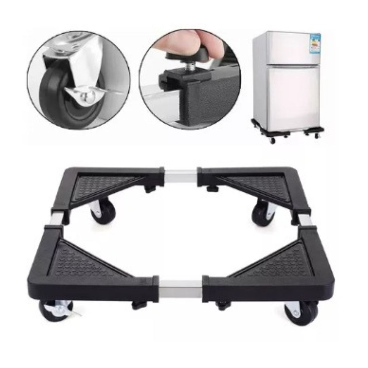 GENERICO - Base Soporte Móvil Ajustable Refrigerador Lavadora Mueble