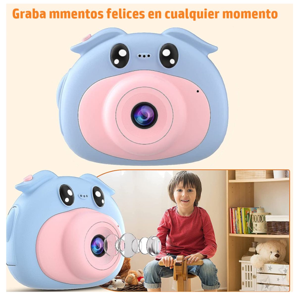 COLME TECHNOLOGY HOME - Cámara De Niños LCD Digital Fotográfica y Video HD 1080P EM3
