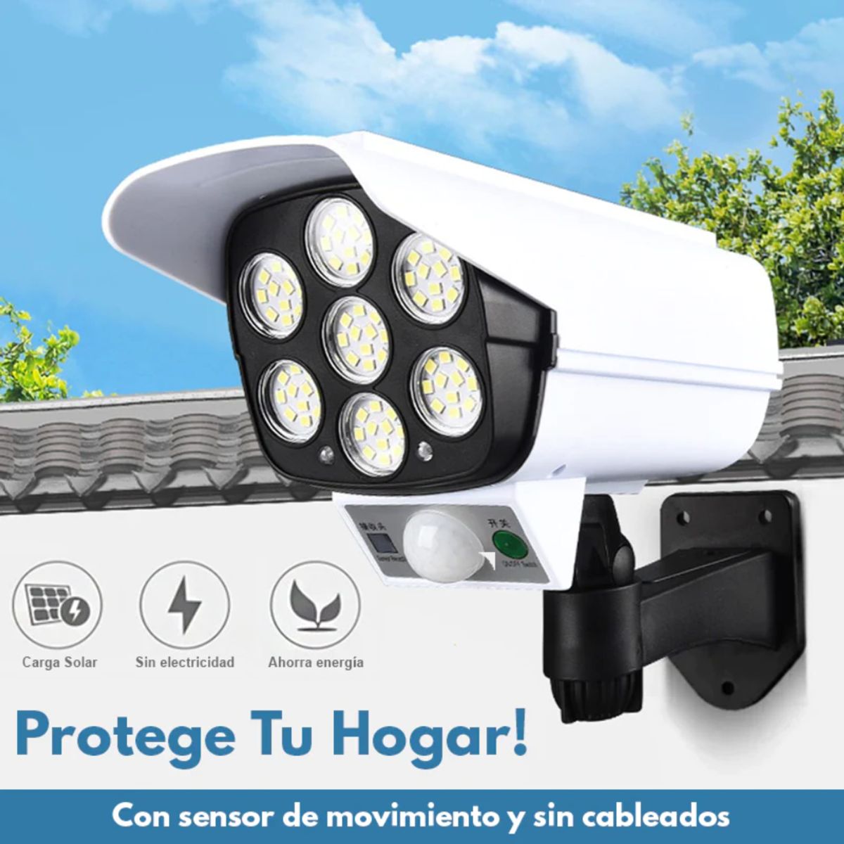COLME TECHNOLOGY HOME - Lampara Solar Exterior Sensor De Movimiento 3 Modos 77 Led