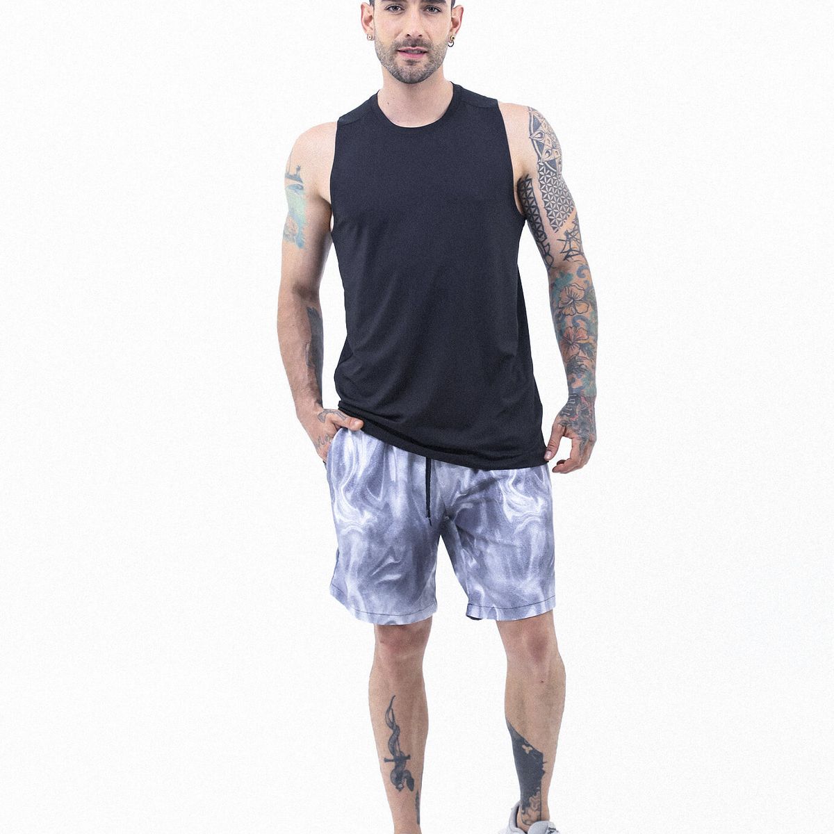 BELIFE - Pantaloneta deportiva plata para hombre