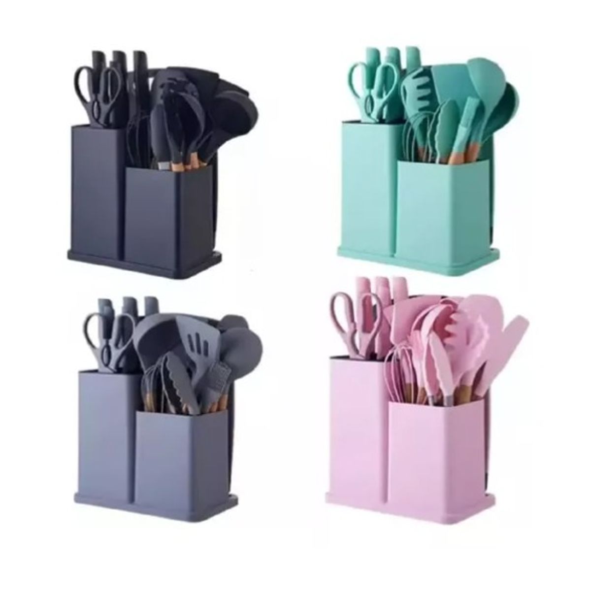 GENERICO - Set De Utensilios Silicona Juego 19 Pcs Cocina Hogar Multifuncional