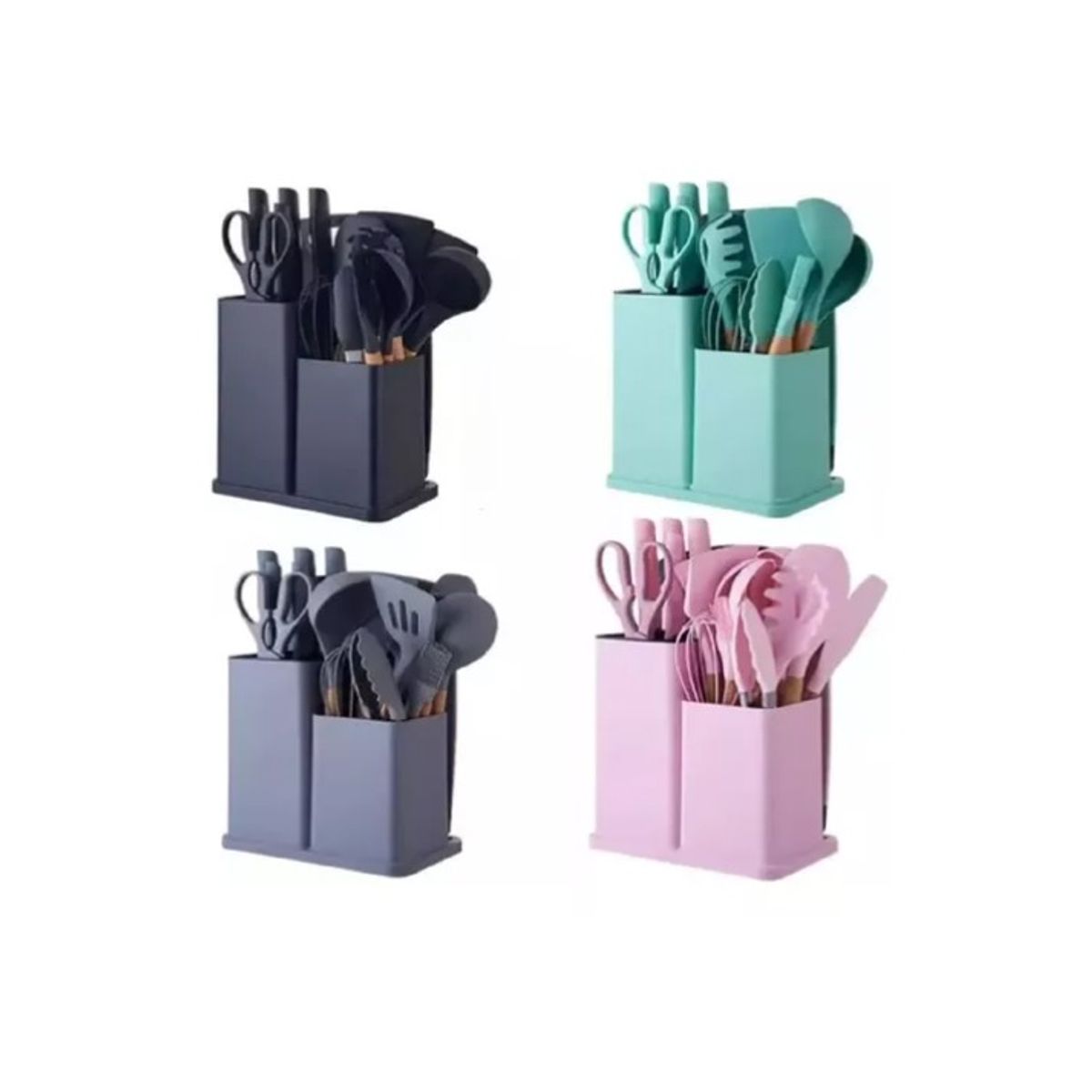 GENERICO - Set De Utensilios Silicona Juego 19 Pcs Cocina Hogar Multifuncional