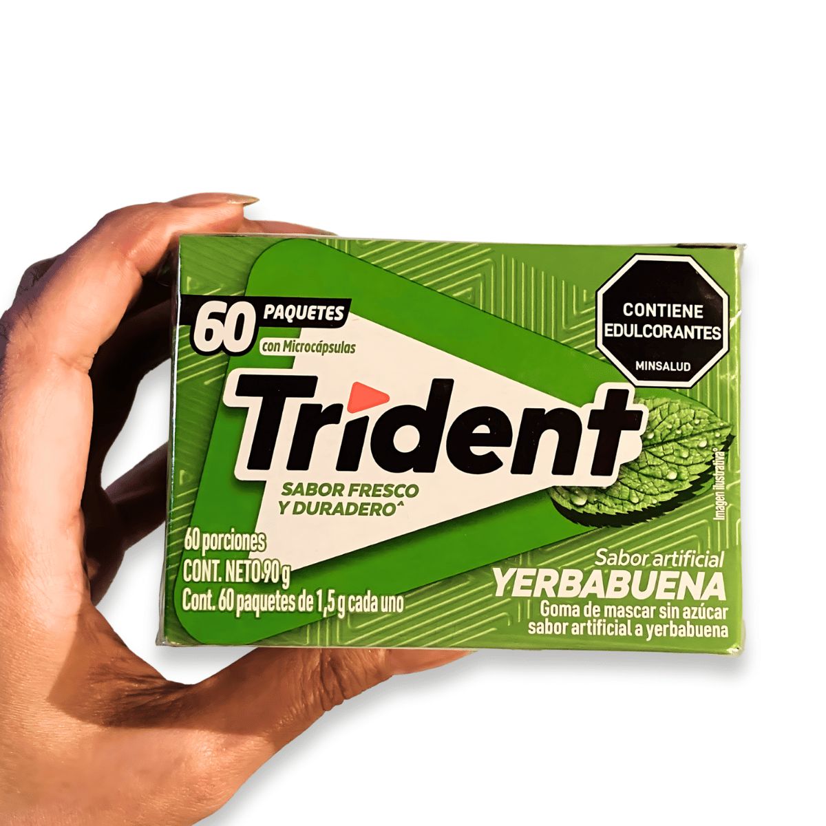 ADAMS - Chicle Trident X 60 unidades yerbabuena