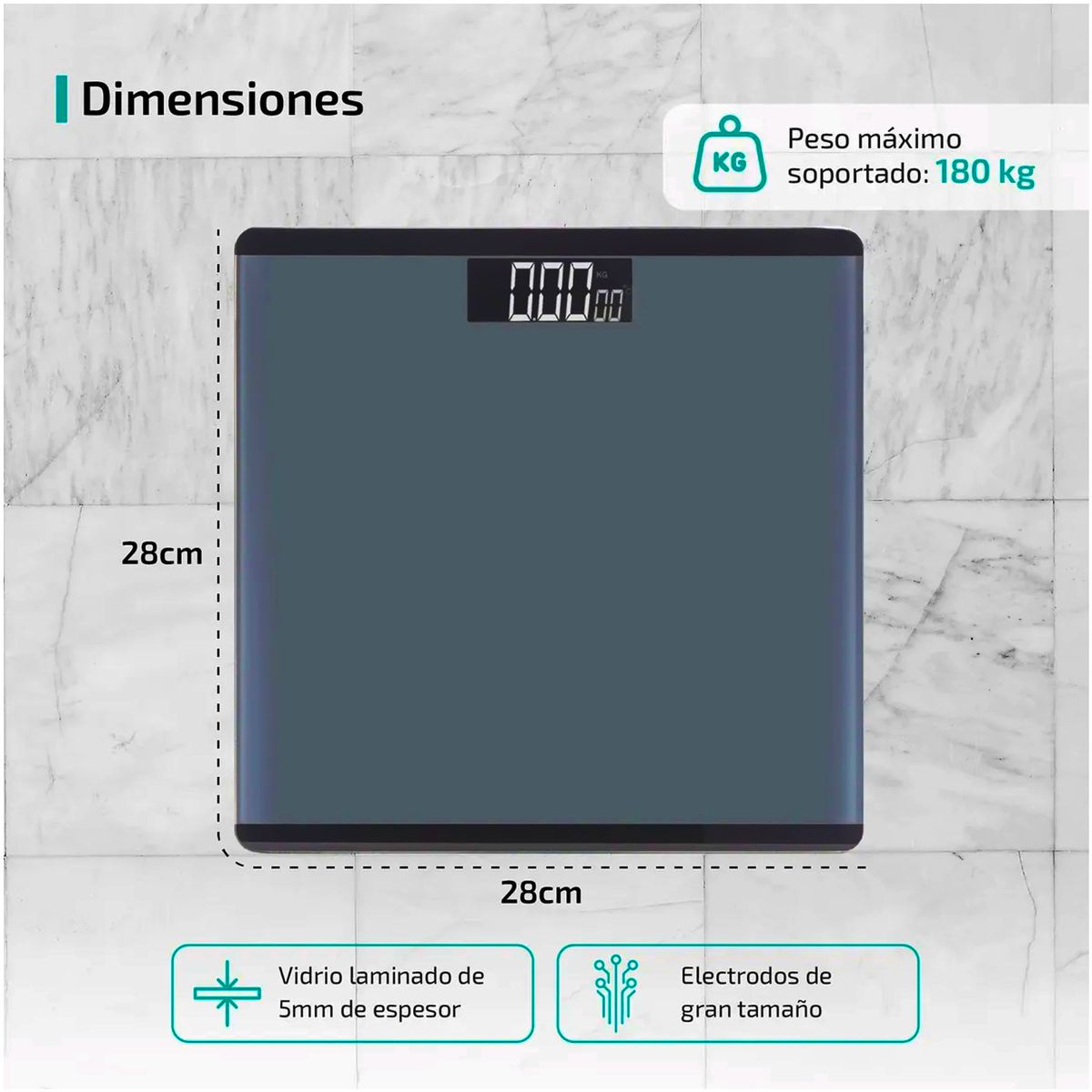 ONE PIXEL - Balanza Digital Electrónica Pesa Precisión 180kg LCD Moderna