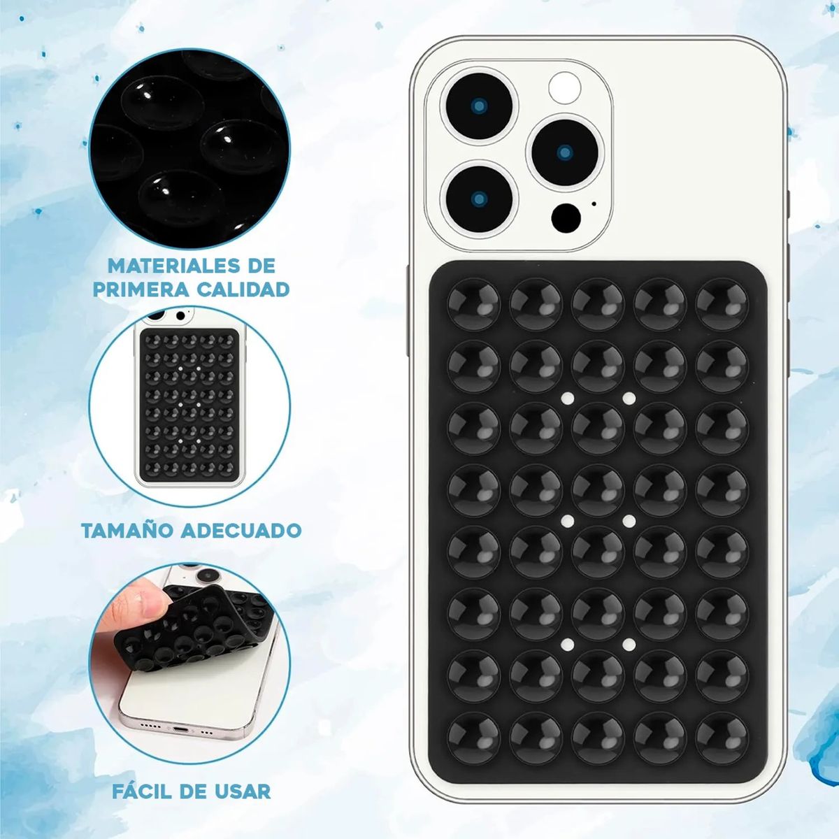 GENERICO - Soporte Silicona Para Celular Ventosas Holde Doble Cara Compacto