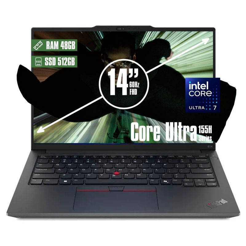 LENOVO - Portatil Lenovo Thinkpad E14 Gen6 Core Ultra 7 155h, 48/512 ssd14" Win 11 Pro.