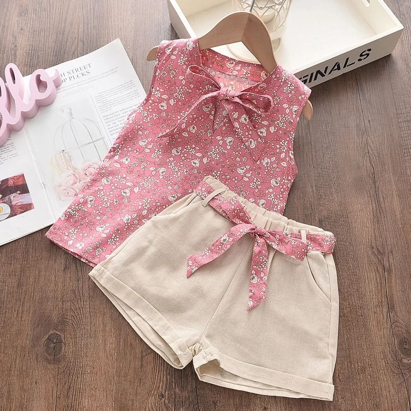 LUSOLSI - ropa de verano para niñas chaleco sin mangas pantalones cortos