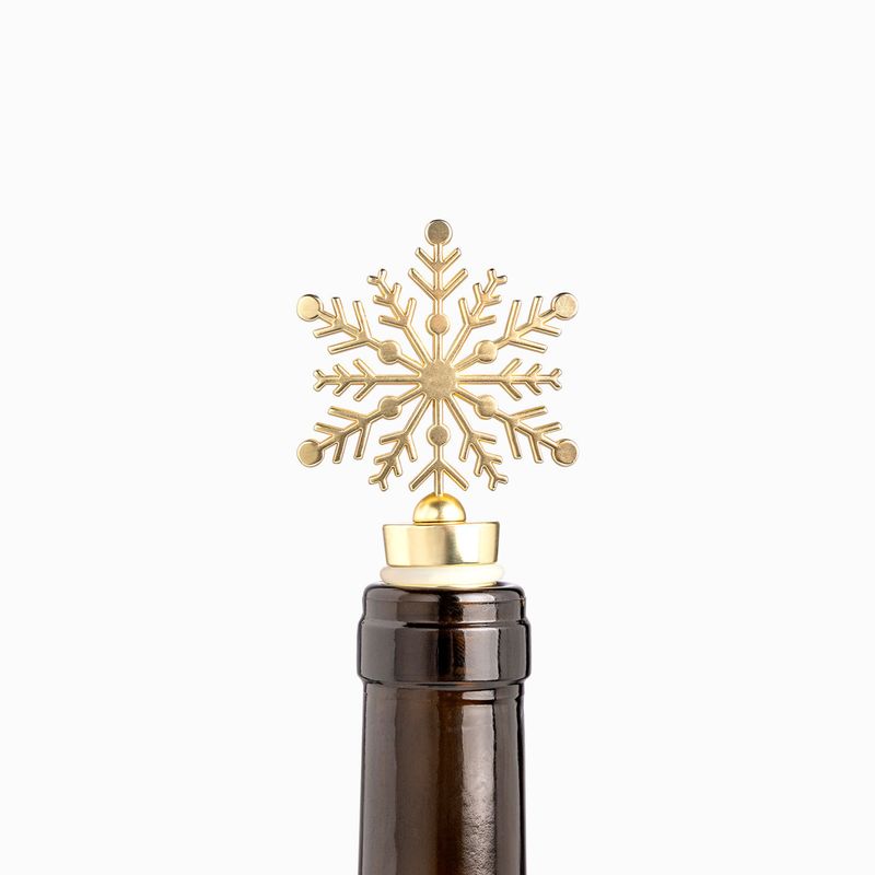 AMBIENTE GOURMET - Tapa para botella vino snowflake dorado