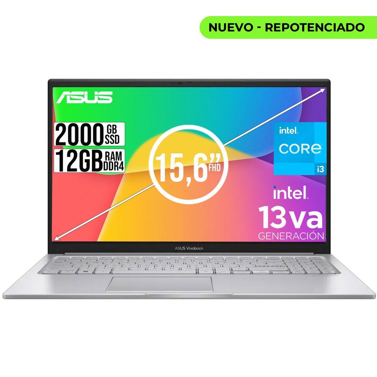 ASUS - PORTATIL ASUS VIVOBOOK INTEL CORE I3-1315U SSD 2TB RAM 12GB 15.6 FULL HD
