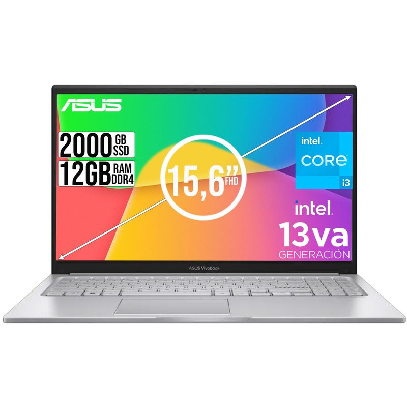 ASUS - PORTATIL ASUS VIVOBOOK INTEL CORE I3-1315U SSD 2TB RAM 12GB 15.6 FULL HD