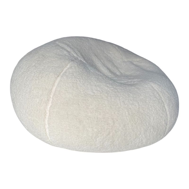 DORMIPUFF - Puff Redondo Gigante Tela Peluche Blanco Silla Cojín Dormipuff