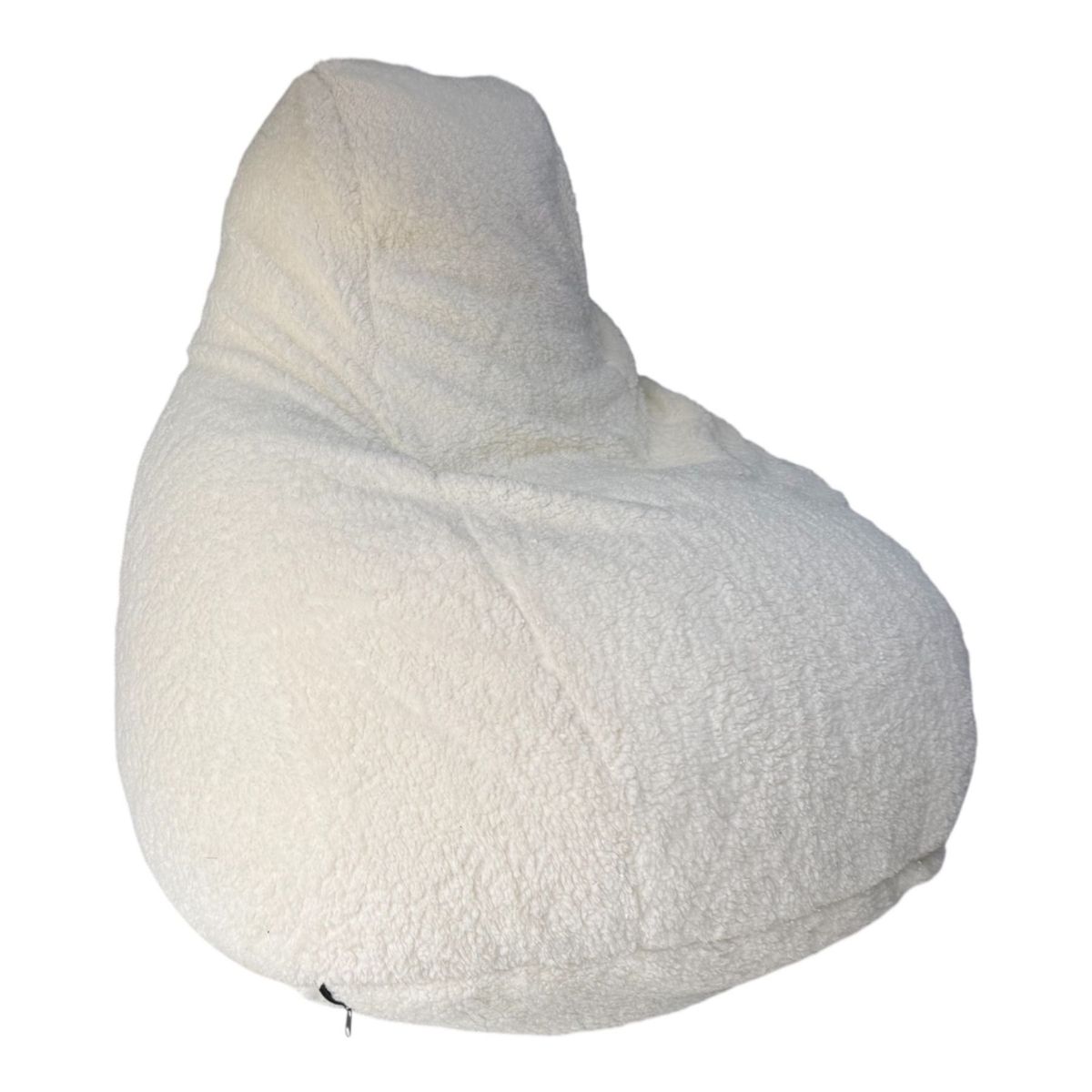 DORMIPUFF - Puff Pera Tela Peluche Blanco Silla Cojín Dormipuff