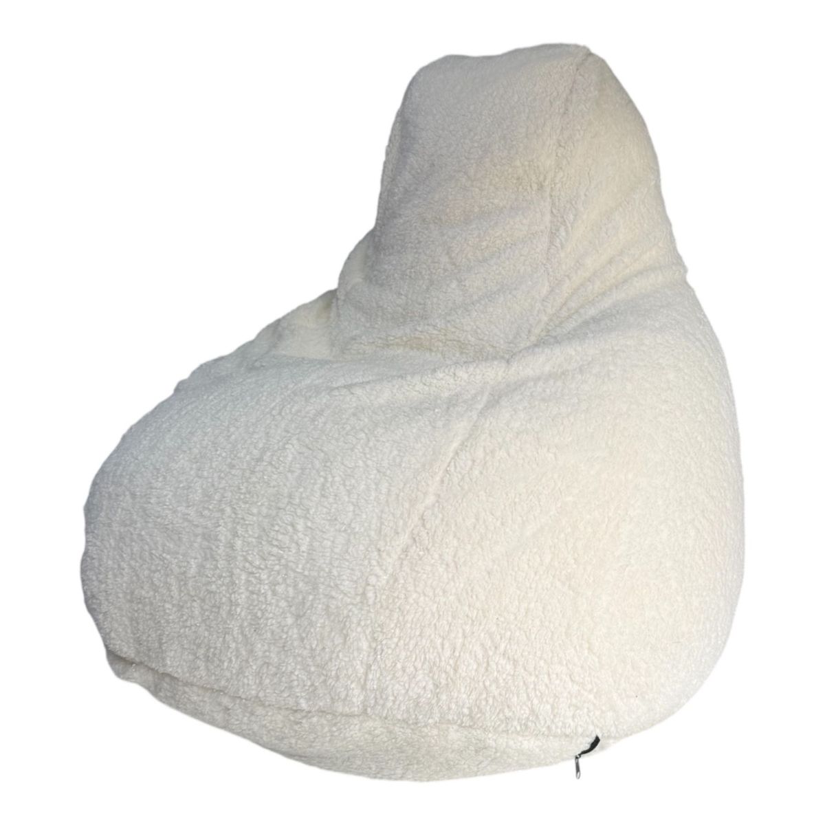 DORMIPUFF - Puff Pera Tela Peluche Blanco Silla Cojín Dormipuff