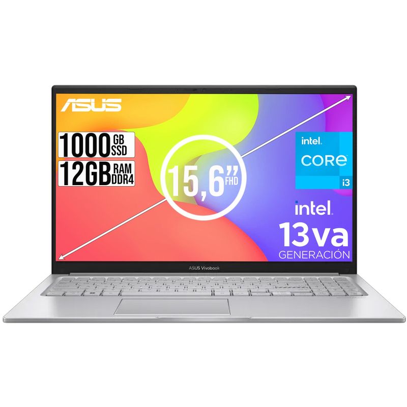 ASUS - PORTATIL ASUS VIVOBOOK INTEL CORE I3-1315U SSD 1TB RAM 12GB 15,6 FULL HD