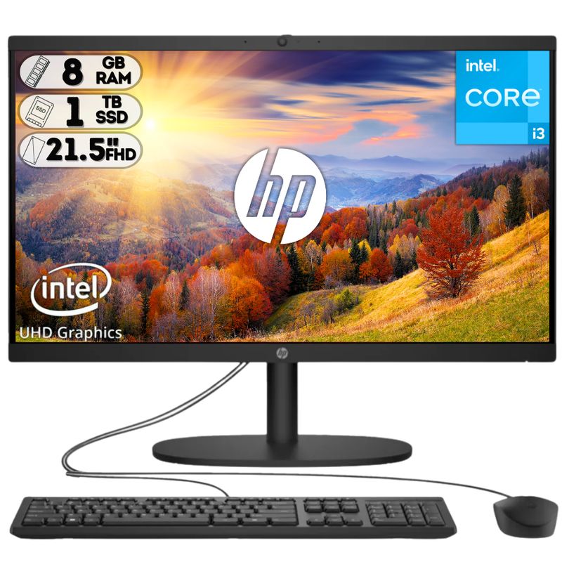 HP - TODO EN UNO INTEL CORE I3 N300 8GB RAM 1TB SSD 215 FHD Negro