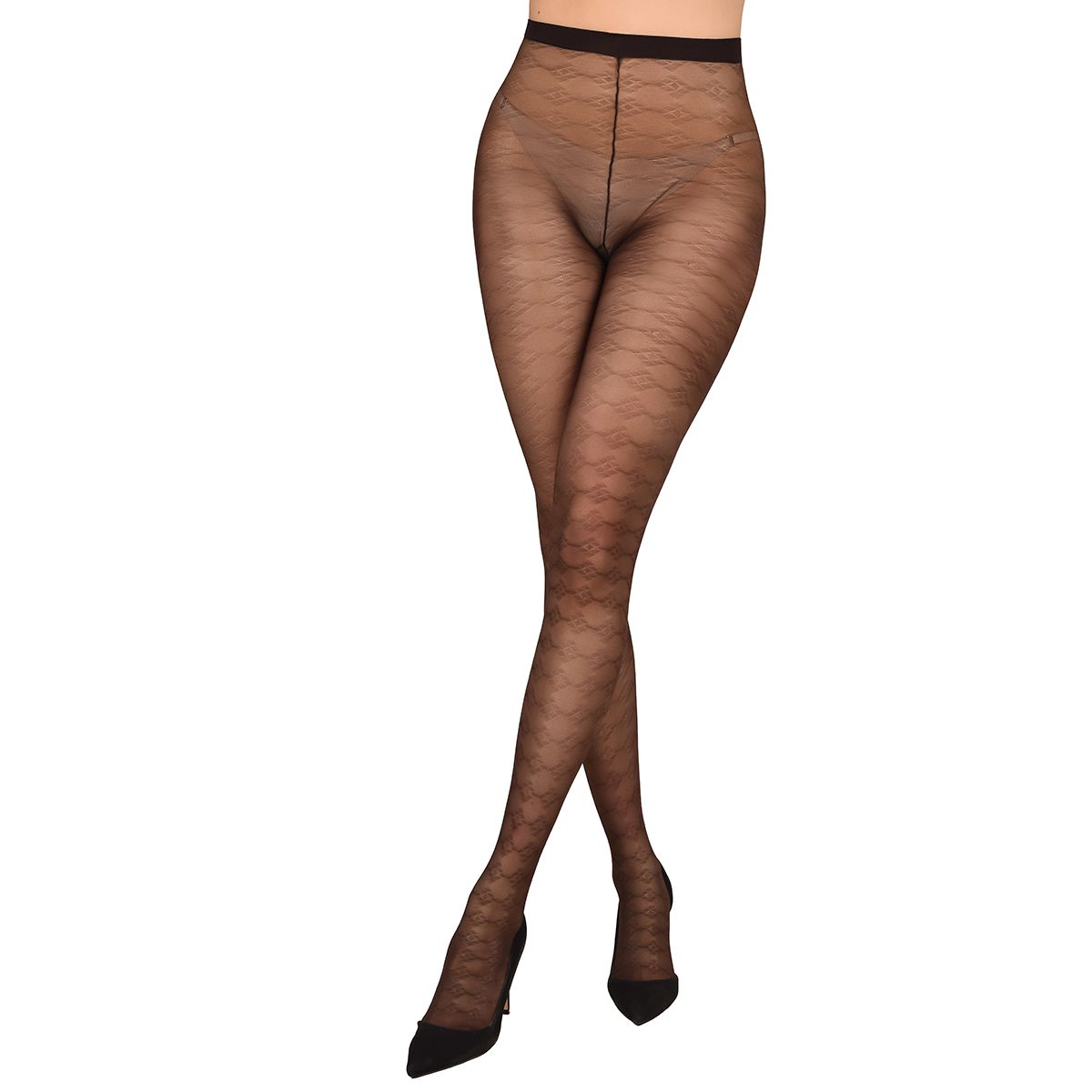 RITCHI - Media Velada para Mujer Ritchi Diseño Rombos Elegancia Sofisticada