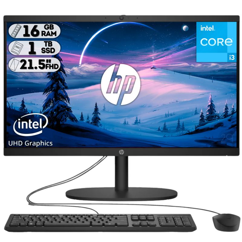 HP - AIO HP 22-DG0010LA Intel Core I3 N300 SSD 1TB 16GB 215 FHD Negro