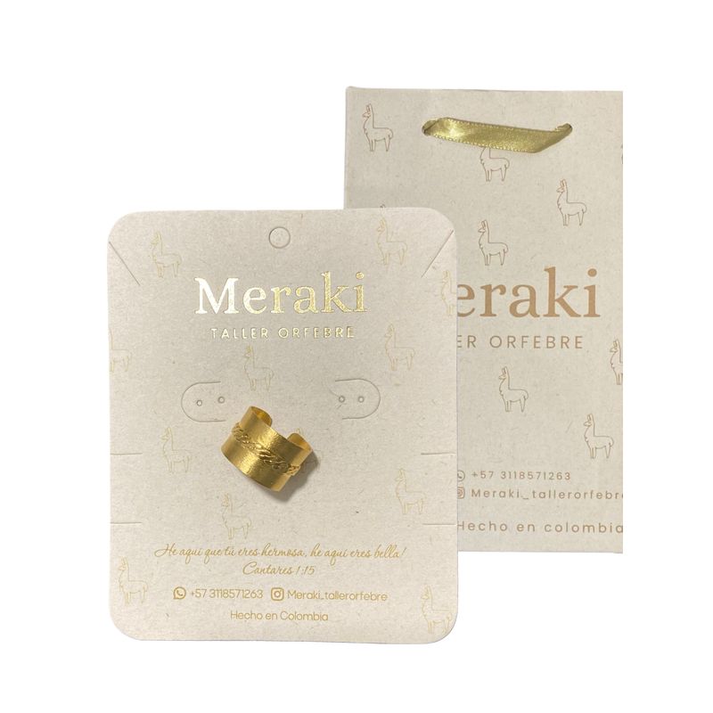 MERAKI - Earcuff trenzado bañado en oro 24kt