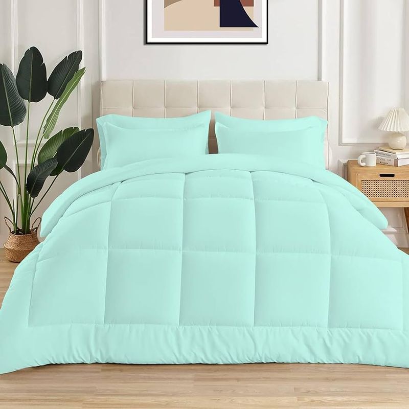GENERICO - Edredon Cubrelecho Para Cama Doble 6 piezas Color Menta