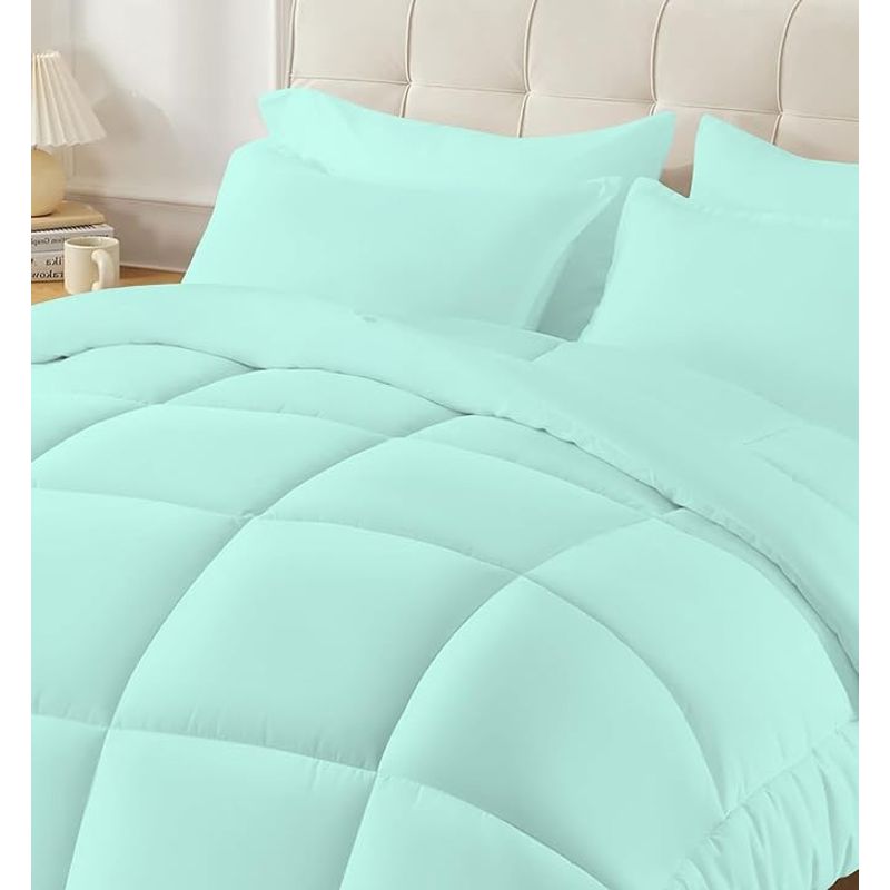 GENERICO - Edredon Cubrelecho Para Cama  QUEEN  6 piezas Color Menta