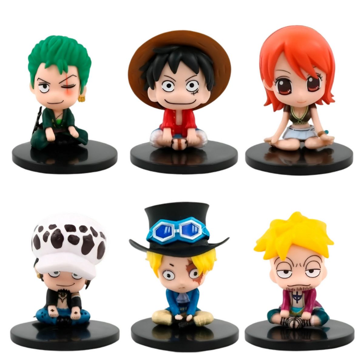 GENERICO - Figura Coleccionable Mini Monkey D. Luffy X 6 Personajes
