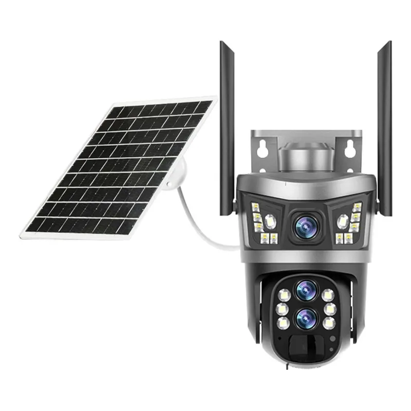 GENERICO - Cámara Tres Lentes Con Panel Solar 4g Con Simcard