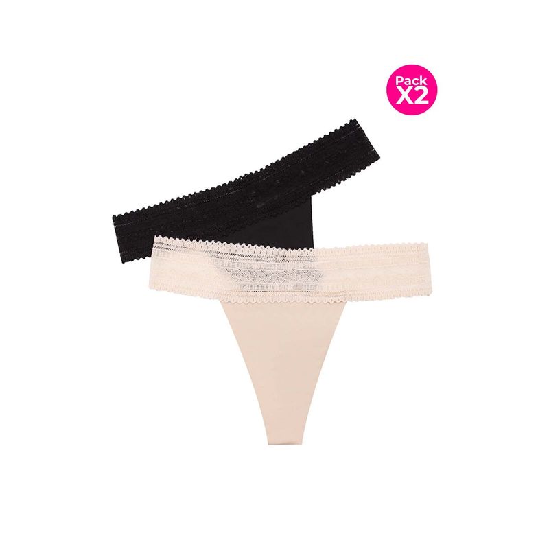 LILI PINK - Paquete x2 brasilera con encaje en corte láser y termofusionado