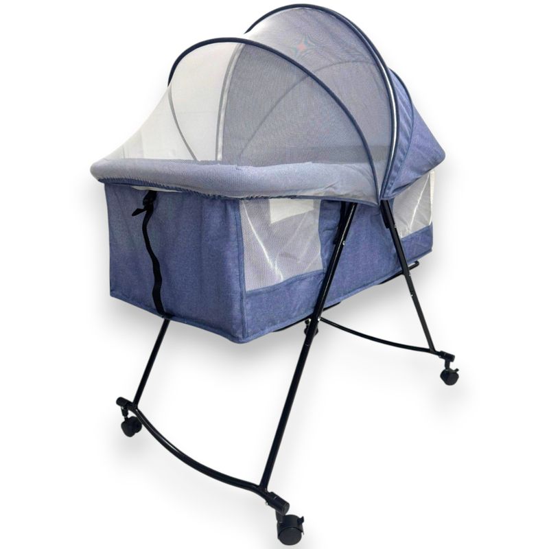 KIDSHOP - Corral Cuna Mecedora Para Bebé Portátil C118 Azul