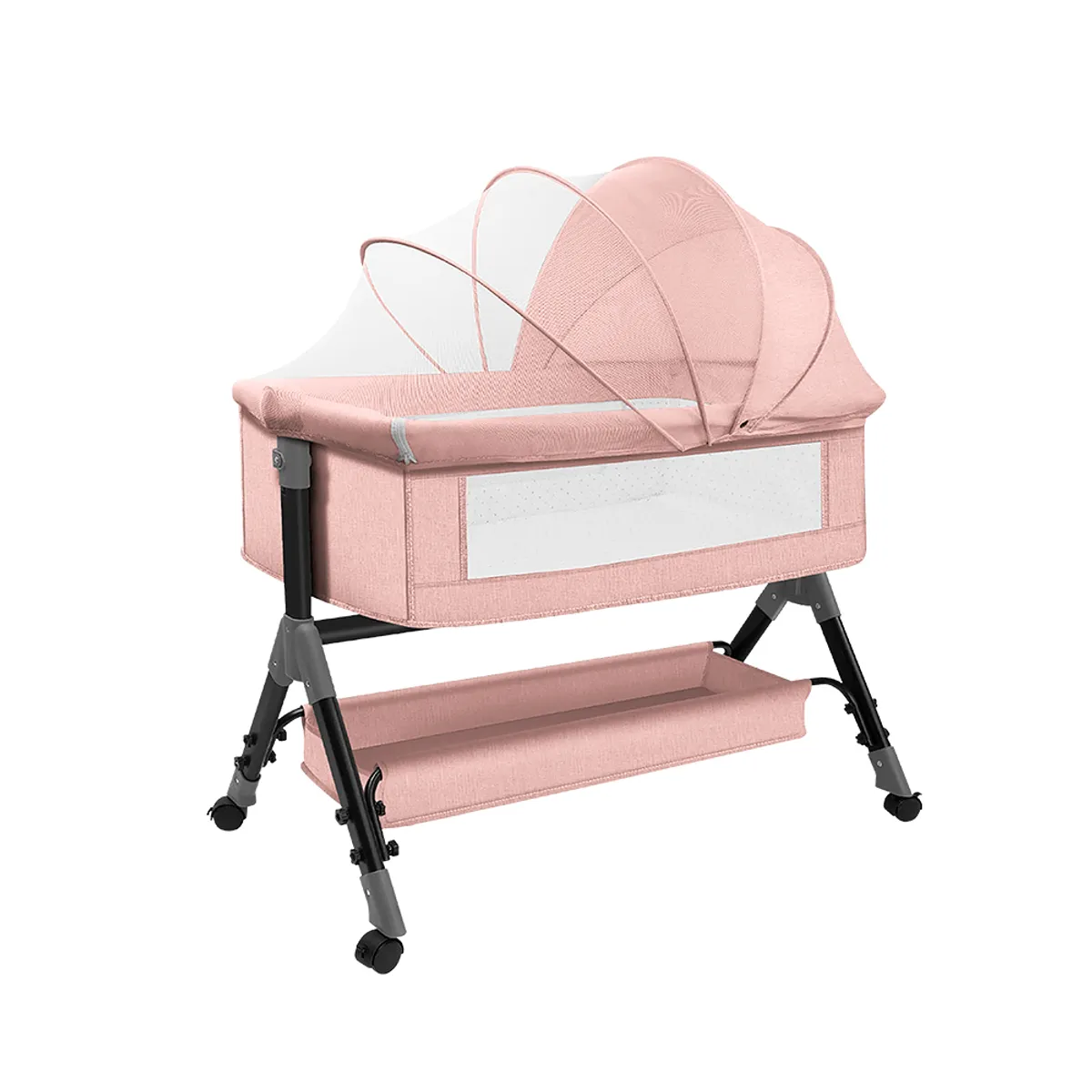 STAY ELIT - CUNA MOISÉS PARA BEBÉ CON MOSQUITERO COLOR ROSA