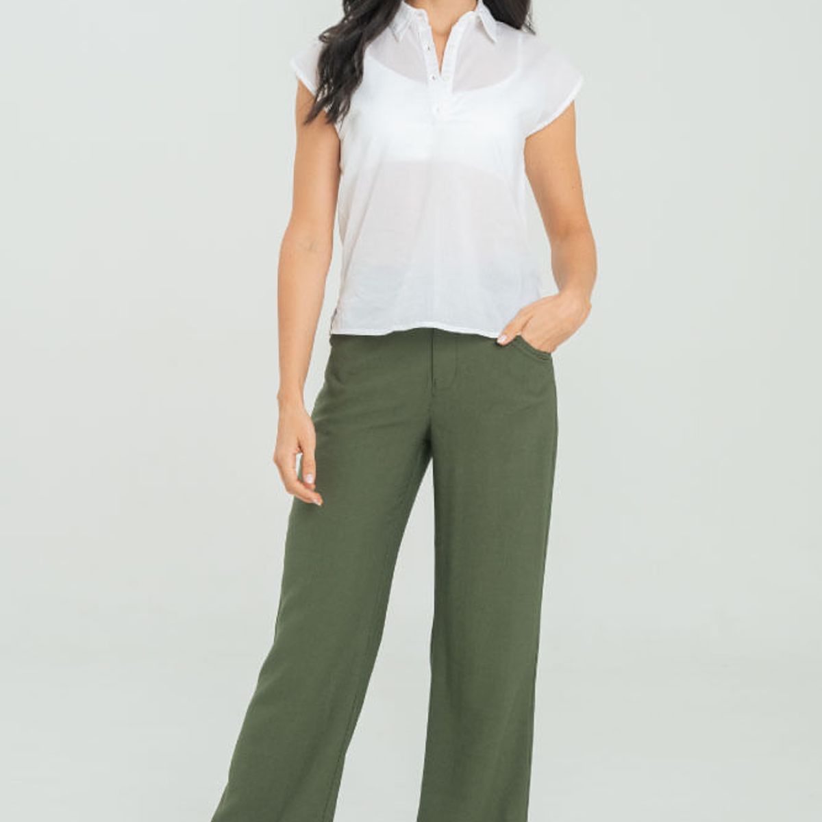 RAGGED - Pantalon vioto Verde militar Ragged