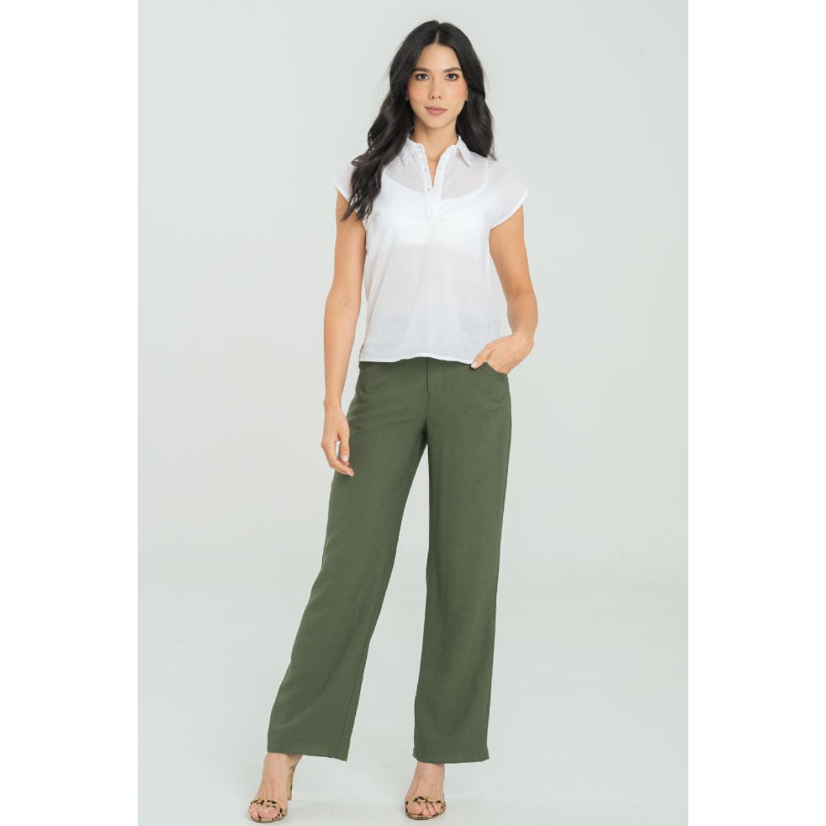 RAGGED - Pantalon vioto Verde militar Ragged
