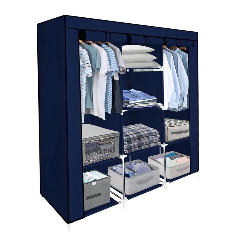 GENERAL - Closet Organizador Perchero 3 Espacios Forro Azul 88130