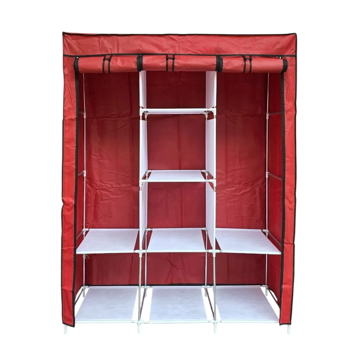 GENERAL - Closet Organizador 3 Espacios Perchero Forro Rojo 88130