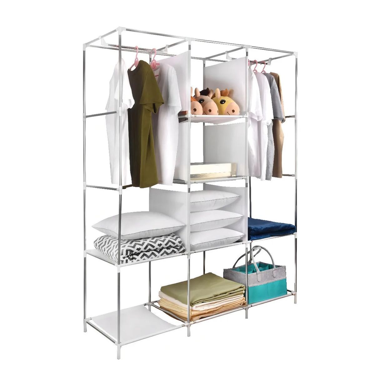 GENERAL - Closet Organizador 3 Espacios Perchero Forro Rojo 88130