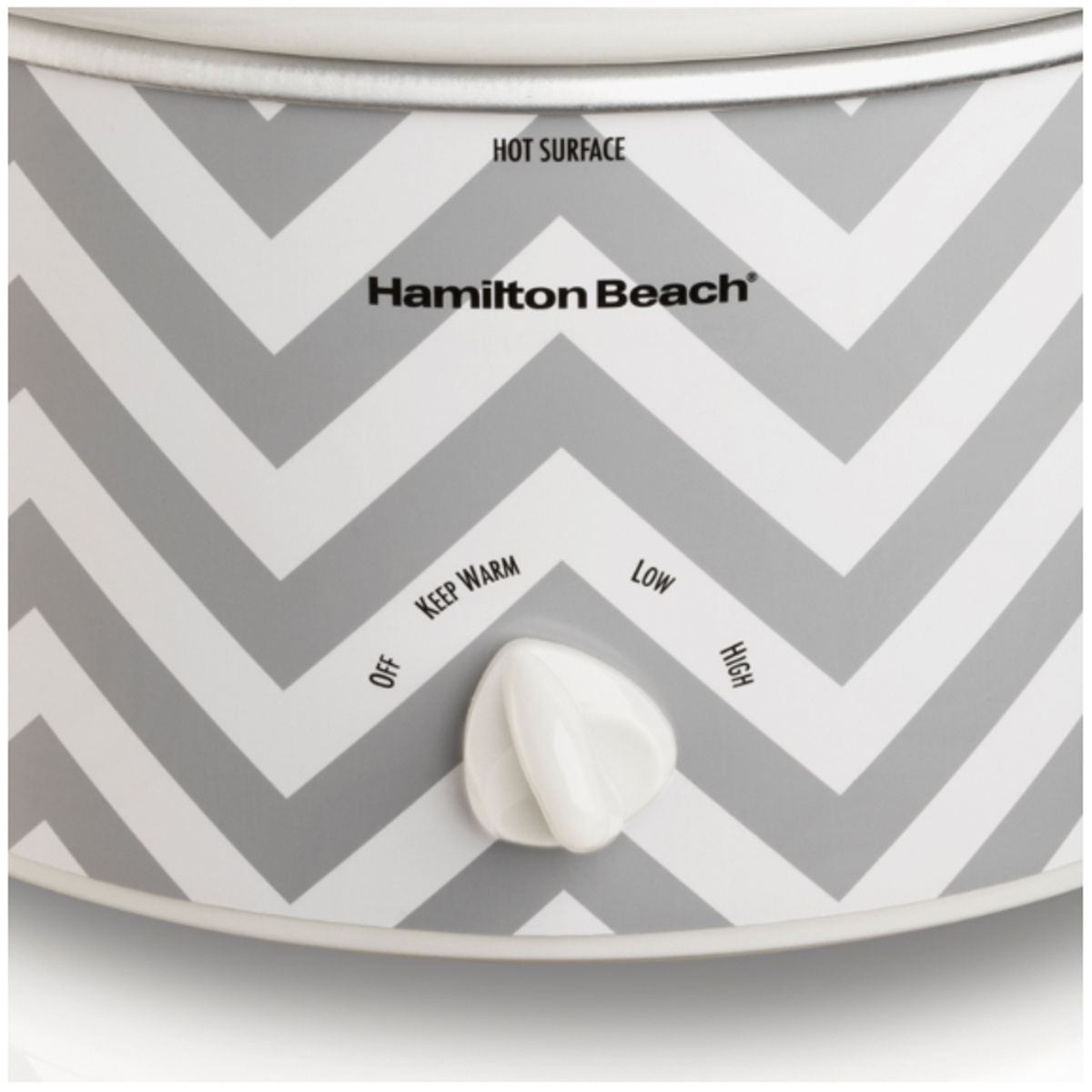 HAMILTON BEACH - Olla de Lenta Cocción 2.8 Litros, Blanca c Plata