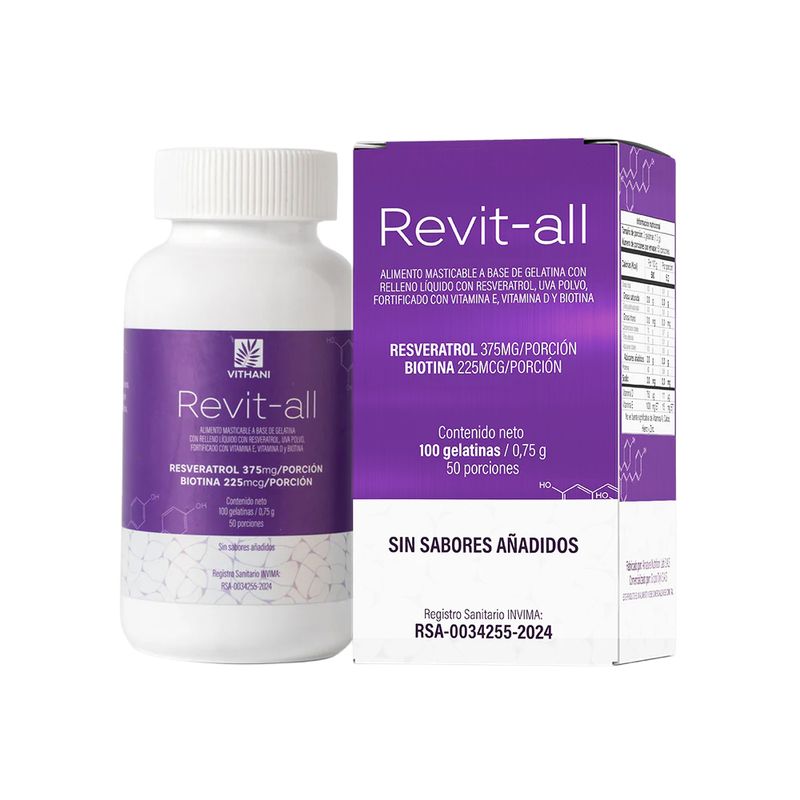 VITHANI - REVIT ALL  RESVERATROL + BIOTINA