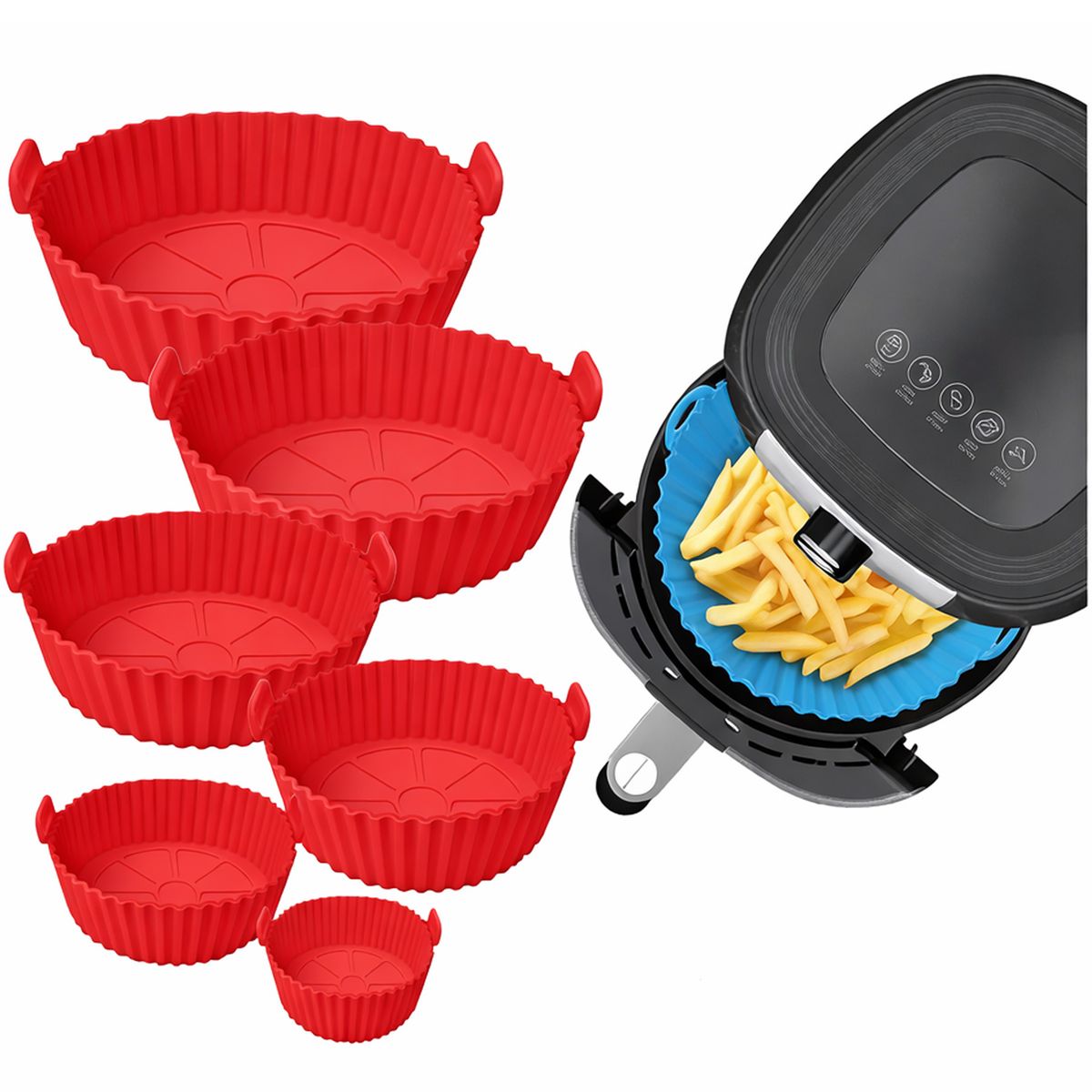 ONE PIXEL - Molde Protector Para Freidora Air Fryer Silicona Reutizable X6 UND