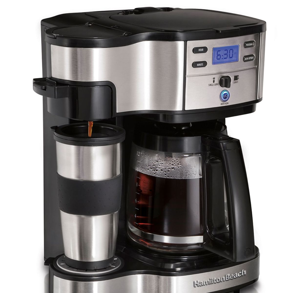 HAMILTON BEACH - Cafetera programable de 2 vías, negra Hamilton Beach