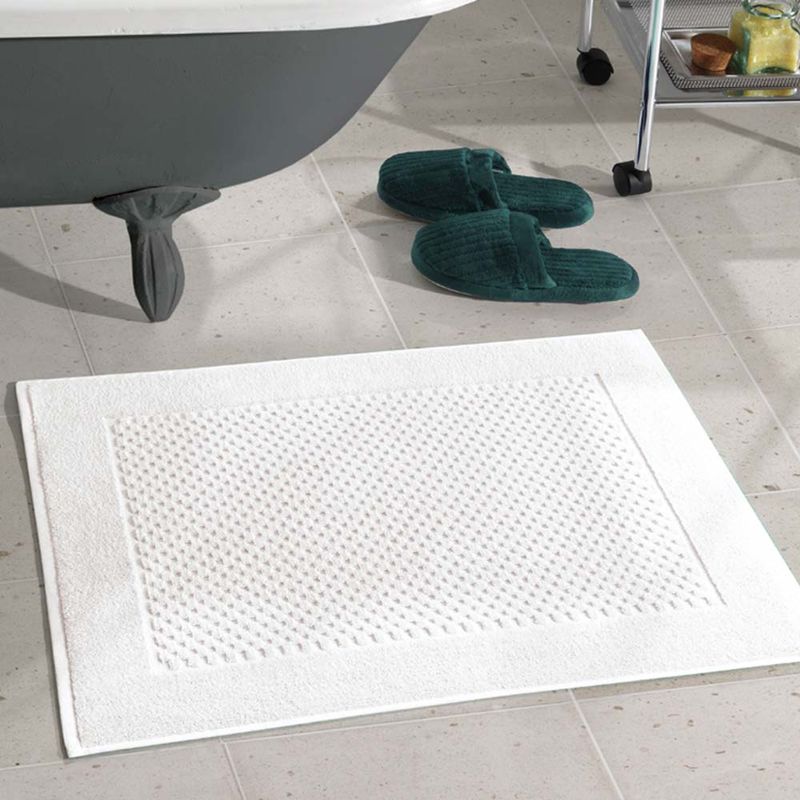 DOHLER - Tapete en toalla para baño Prime 100% algodón Blanco