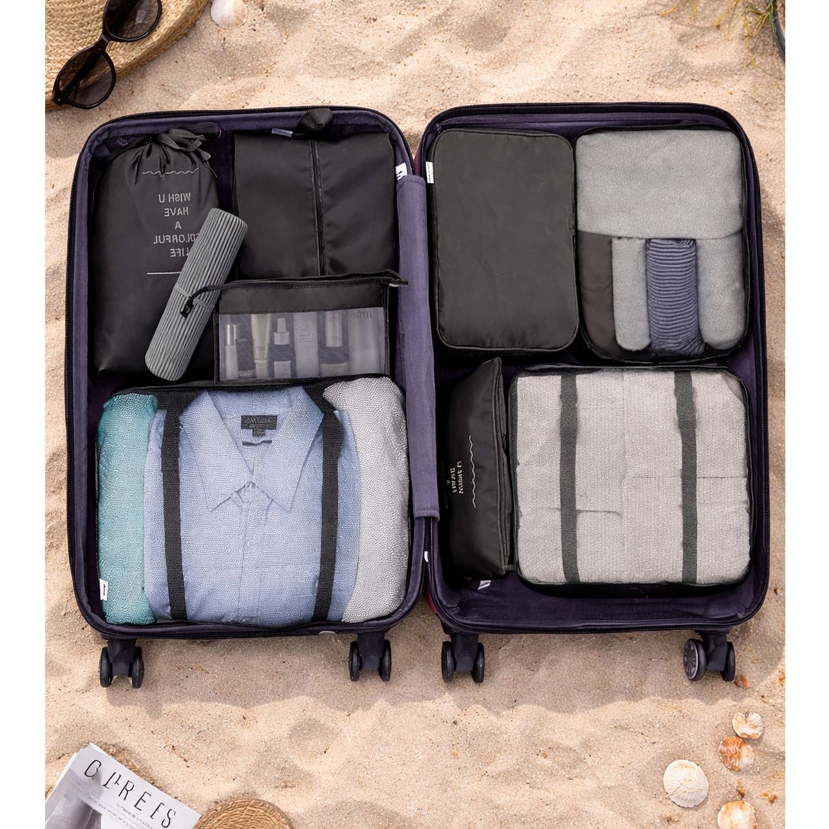 ONE PIXEL - Set Organizador De Viaje 8 Pcs Almacenador Ropa Accesorios