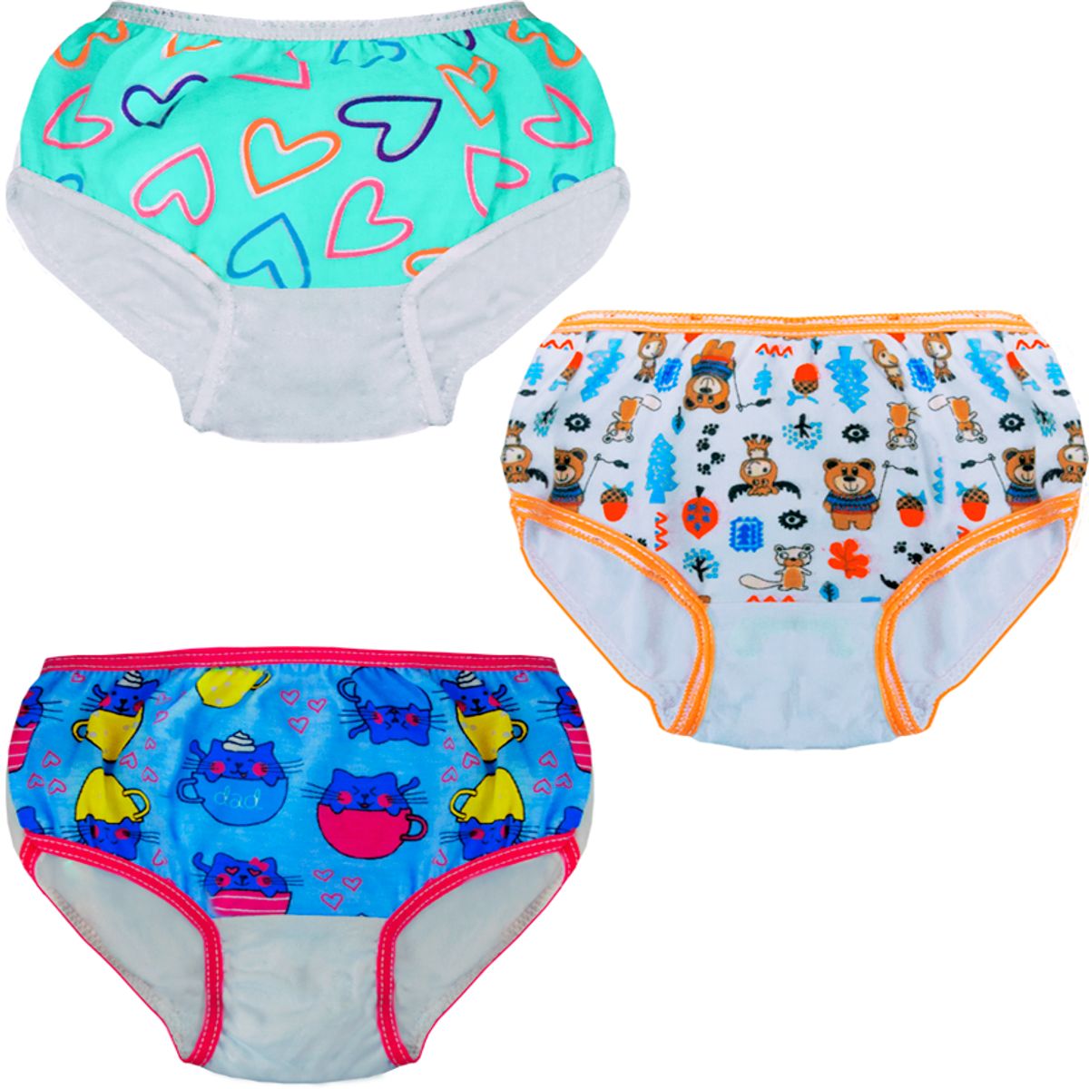 BABY KDS - Set x3 braga niña  bebe glotoncitos - multicolor.