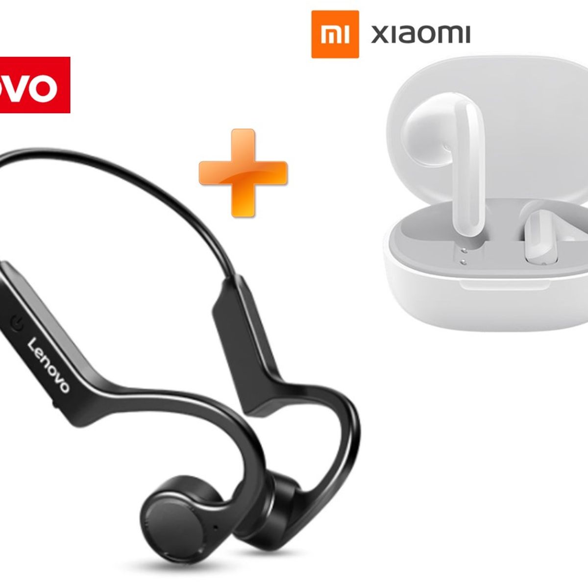 LENOVO - Audífonos 2x1 Combo Lenovo X4 Conducción Ósea + Xiaomi Buds 4 Lite.