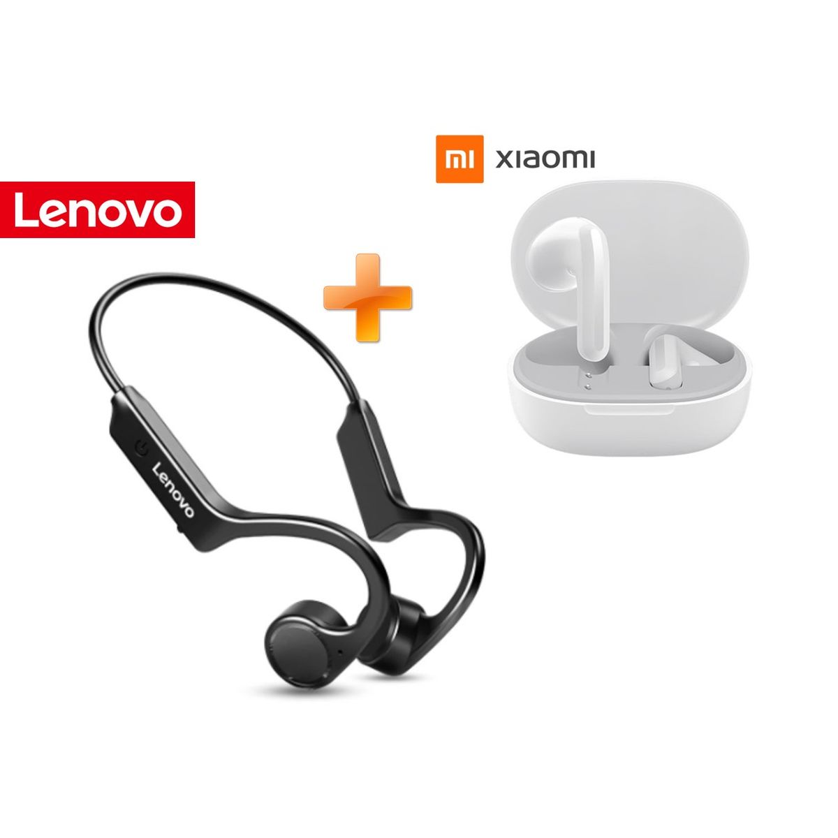 LENOVO - Audífonos 2x1 Combo Lenovo X4 Conducción Ósea + Xiaomi Buds 4 Lite.
