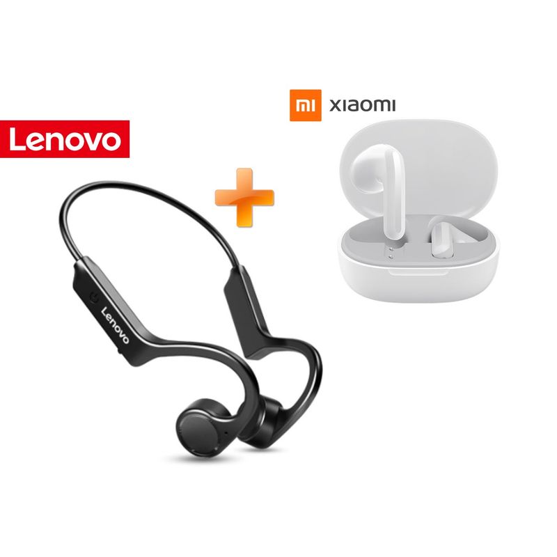 LENOVO - Audífonos Combo 2x1 - Lenovo X4 Conducción Ósea + Xiaomi Buds 4 Lite